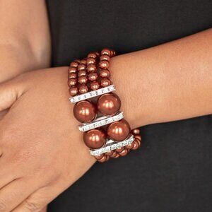 Paparazzi Jewelry Accessories - Romance Remix - Brown Bracelet - Vintage